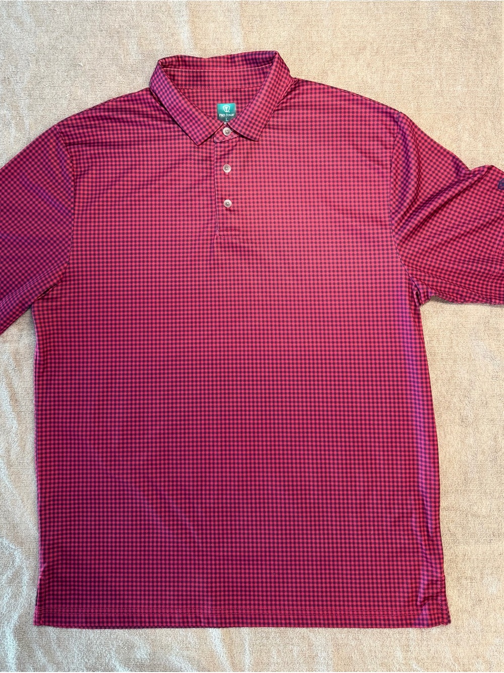 Men's Performance Polo in Burgundy Micro-Print